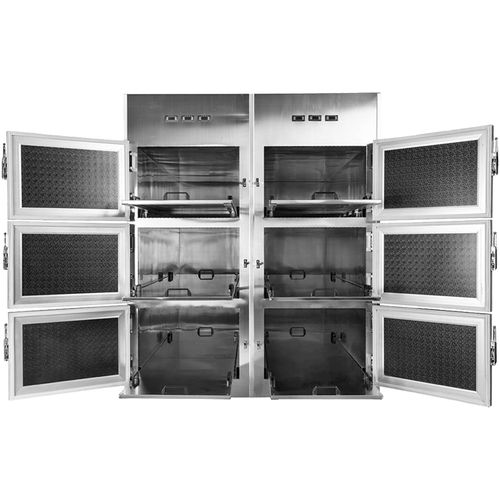 六屉太平间柜 - SKB-7A006 - Jiangsu Saikang Medical Equipment - 用于运尸担架 / 前开式 / 用于短期存放