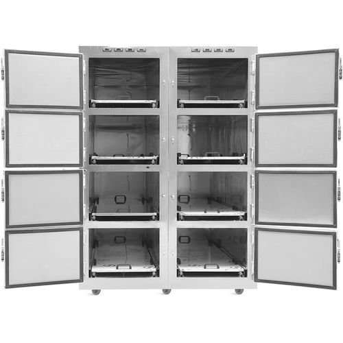 八屉太平间柜 - SKB-7A008 - Jiangsu Saikang Medical Equipment - 用于运尸担架 / 前开式 / 用于短期存放
