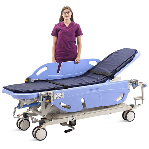 病人转移担架车 - SKB041-6 - Jiangsu Saikang Medical Equipment - 转运 / 手动 / 椅背可调