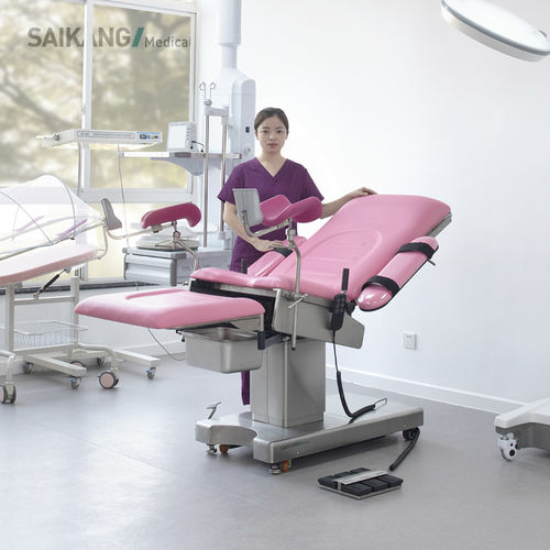 妇科检查床 - A99-5 - Jiangsu Saikang Medical Equipment - 电动 / 可调高度 / 椅背可调