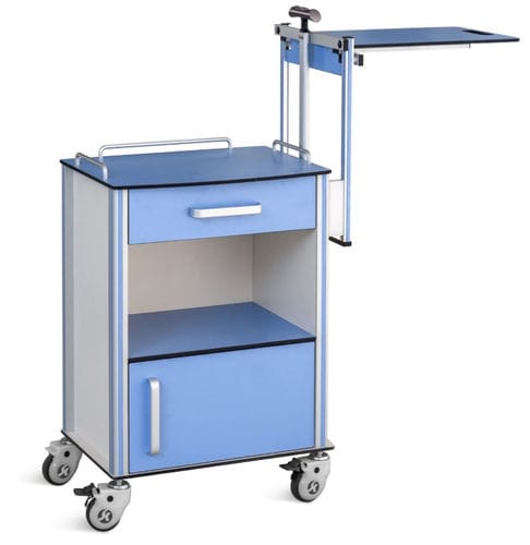 带滑轮床头柜 - SKS009-2 - Jiangsu Saikang Medical Equipment - 带集成床头柜 / 分区 / 带抽屉
