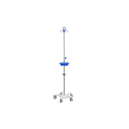 带滑轮输液架 - SKH041(19) - Jiangsu Saikang Medical Equipment - 4 个钩子 / 带注射泵支架 / 不锈钢