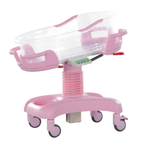 带滑轮医用婴儿床 - YFY068L - Jiangsu Yongfa Medical Equipment Technology - 可调高度 / 倾斜 / 铝制