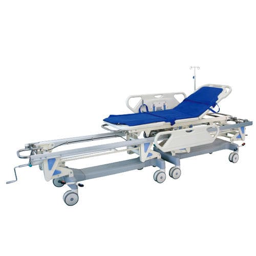 转运担架车 - YFTC-J2C - Jiangsu Yongfa Medical Equipment Technology - 手动 / 可调高度 / 带侧轨
