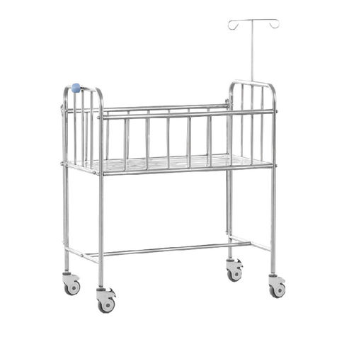 带滑轮医用婴儿床 - YFY56L - Jiangsu Yongfa Medical Equipment Technology - 高度固定 / 带输液架 / 不锈钢