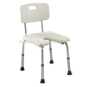 带便孔淋浴椅 - ALK406L - Zhongshan Aolike Medical Equipment Technology - 带椅背 / 可调高度