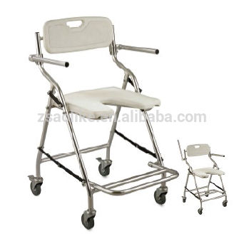 带扶手淋浴椅 - ALK405L-3 - Zhongshan Aolike Medical Equipment Technology - 带轮 / 带椅背 / 折叠
