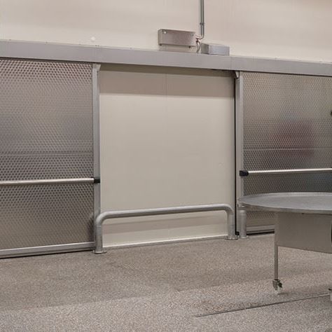 屏蔽门 - Polaris Freezer - Metaflex Doors Europe - 实验室冷藏室 / 滑动式 / 不锈钢