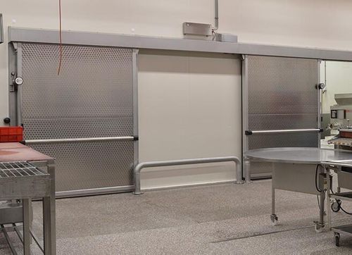 屏蔽门 - Polaris Freezer - Metaflex Doors Europe - 实验室冷藏室 / 滑动式 / 不锈钢