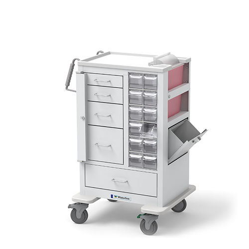 存储手推车 - MTWA-34696-WHT - Waterloo Healthcare - 用于采血 / 垃圾桶 / 5 屉式