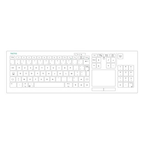 带触摸板医用键盘 - SLIM 1023 - TACTYS - 带数字键区 / 玻璃 / 无线型