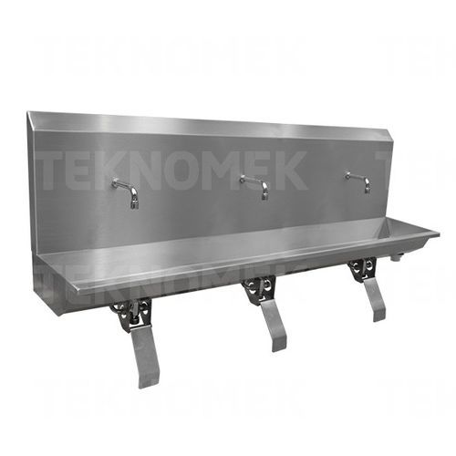 医用水槽 - TEKNOMEK - 双人位 / 不锈钢 / 膝控