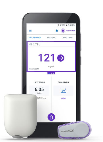 无线网络胰岛素注射泵 - Omnipod® 5 - Insulet - 防水密封 / 用于智能手机