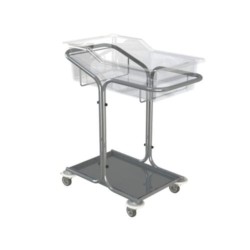 高度固定医用婴儿床 - 10.MC.7101 - JMS Healthcare Furniture - 带滑轮 / 带收纳 / 不锈钢