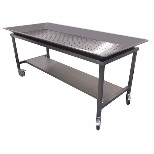 尸体清洗台 - MSWS - Mortuary Solutions - 长方形 / 滑轮 / 固定式