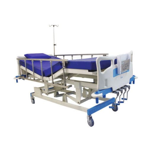 重症监护病床 - JUPETIOR - MO – 02 - Shree Hospital Equipments - 手动 / 高度可调节 / 带滑轮