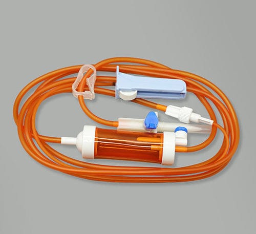 带光线电防护输液器 - Jianxi Sanxin Medtec Co., Ltd.  - 带龙头阀 / 带滴水室