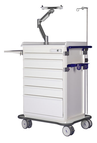 通用推车 - Nursing trolley with laptop arm - MATTTEO - 护理 / 带抽屉 / 带托盘