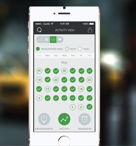 监护iOS应用程序 - Qardio app - Qardio - 医用 / 用于血压监护仪