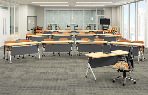 会议室用桌 - Fold - National Office Furniture - 长方形 / 折叠式 / 滑轮