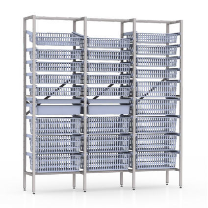 模块化搁板货架 - MS210684510 - MEDICAL MODULAR SYSTEM S.A. (MMS) - 用于容器