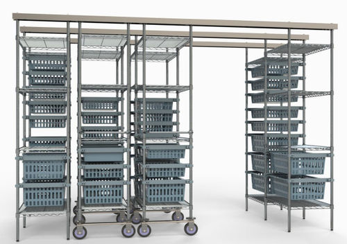 模块化搁板货架 - MyModularStorage® - MEDICAL MODULAR SYSTEM S.A. (MMS) - 不锈钢 / 移动式