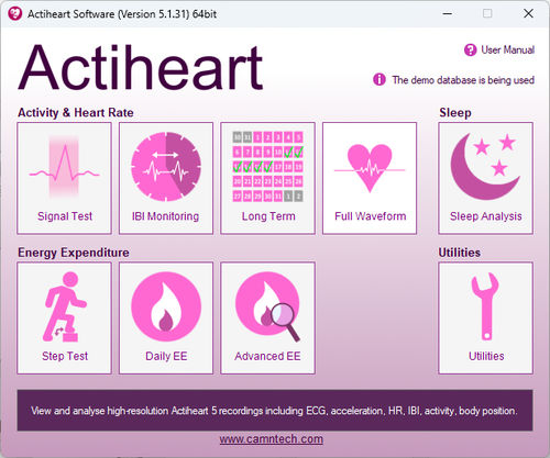 心率变异性分析软件 - Actiheart 5 - CamNtech - 医用 / 数据分析 / 管理
