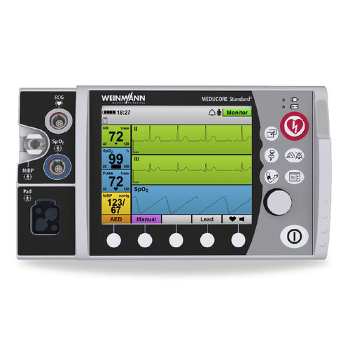 手动体外除颤器 - MEDUCORE Standard² - WEINMANN Emergency Medical Technology/万曼 - 蓝牙 / 带ECG监护仪 / 血氧饱和度指数