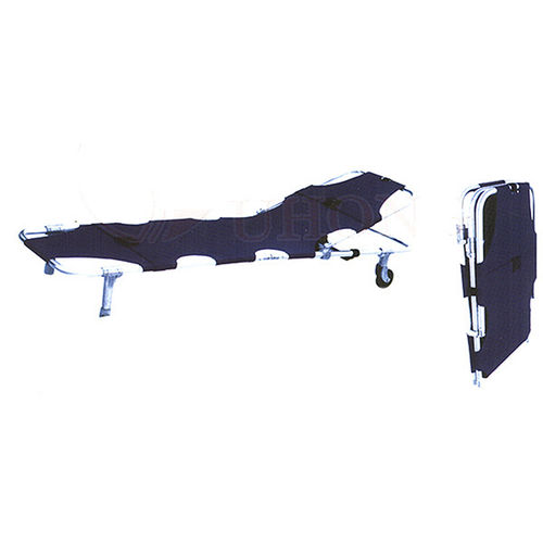 急救担架 - SH-002 - Jiangsu Suhong Medical Instruments - 折叠 / 带滑轮 / 2分区式