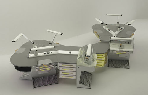 牙科实验室工作台 / 带照明 - Operativa 40  - CATO - 带脚凳 / 岛台式