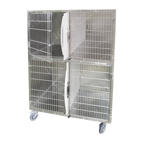 犬用动物笼具 - GA007 - Lory Progetti Veterinari srl - 4格 / 两级 / 带滑轮