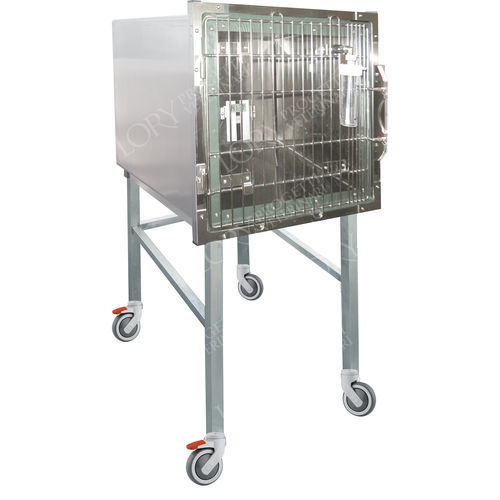 猫动物笼具 - GA037 - Lory Progetti Veterinari srl - 带滑轮 / 不锈钢 / 1 模块