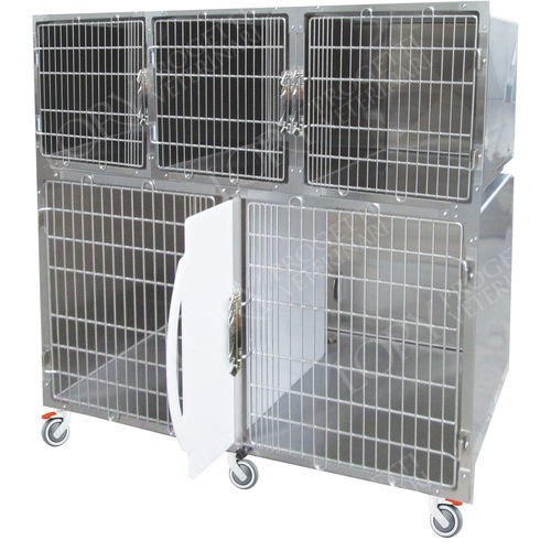 犬用动物笼具 - GA009 - Lory Progetti Veterinari srl - 5格 / 两级 / 带滑轮
