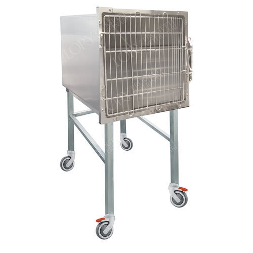 猫动物笼具 - GA030 - Lory Progetti Veterinari srl - 带滑轮 / 不锈钢 / 1 模块