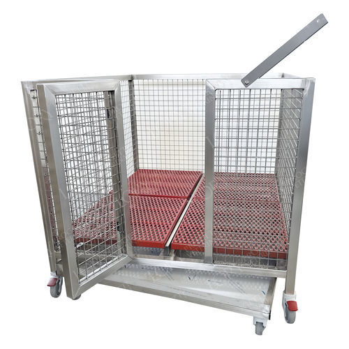 模块化动物笼具 - GA039 - Lory Progetti Veterinari srl - 带滑轮 / 不锈钢 / 1 模块