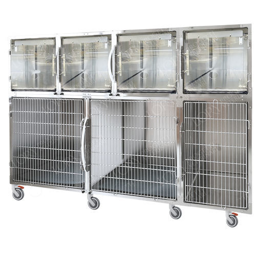 模块化动物笼具 - GA053 - Lory Progetti Veterinari srl - 两级 / 带滑轮 / PVC
