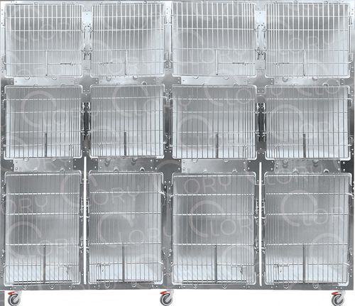 模块化动物笼具 - GAPVC007 - Lory Progetti Veterinari srl - 带滑轮 / PVC
