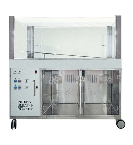 重症监护动物笼具 - INT003 - Lory Progetti Veterinari srl - 模块化 / 带滑轮 / 不锈钢