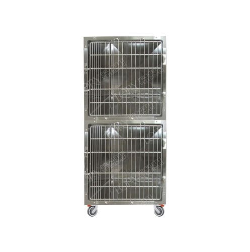 猫动物笼具 - GA026 - Lory Progetti Veterinari srl - 双格 / 两级 / 带滑轮