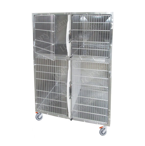 4格动物笼具 - GA011 - Lory Progetti Veterinari srl - 两级 / 带滑轮 / 不锈钢