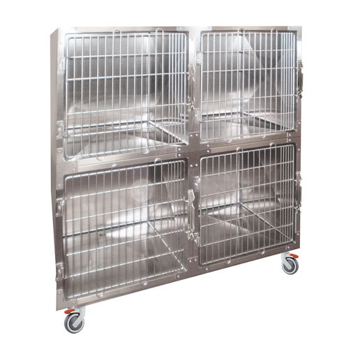 犬用动物笼具 - GA017 - Lory Progetti Veterinari srl - 4格 / 两级 / 带滑轮