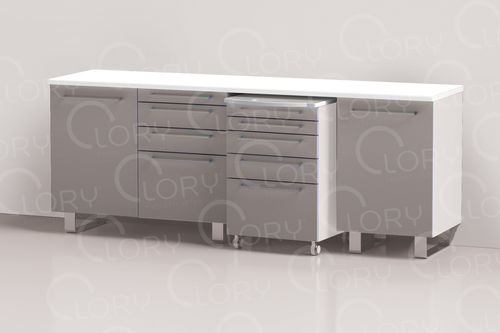 兽医诊所工作台 - COMP004/A - Lory Progetti Veterinari srl - 带抽屉 / 带收纳 / 带门