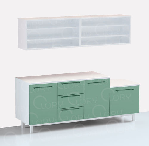 兽医诊所工作台 - COMP006/D - Lory Progetti Veterinari srl - 带抽屉 / 带收纳 / 带门