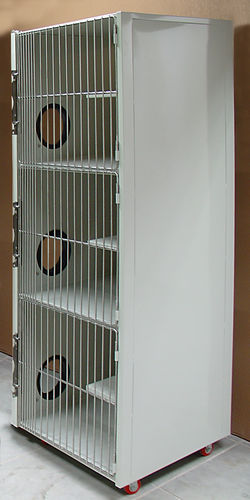 猫动物笼具 - 1200-31, 1200-34, 1200-37 - Tristar Vet - 3格 / 不锈钢