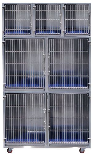 7格动物笼具 - Clean  - Tristar Vet - 不锈钢 / 3 层