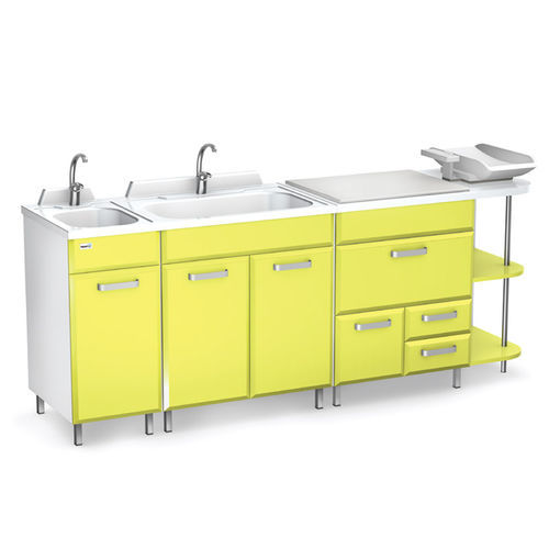 带台盆婴儿换洗台 - KACPEREK series - TECHMED - 水槽式 / 用于医院 / 用于幼儿园