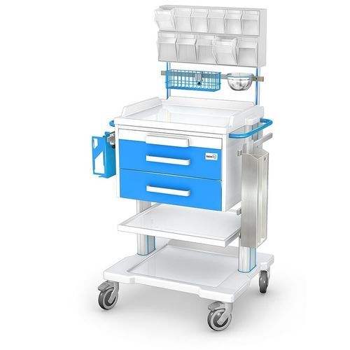 麻醉推车 - OPTIMUM series - TECHMED - 不锈钢 / 塑料 / 带篮子