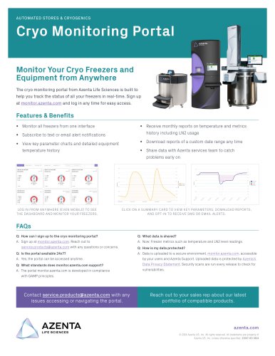 Cryo Monitoring Portal Flyer