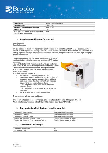 FluidX Xcap™ Relaunch