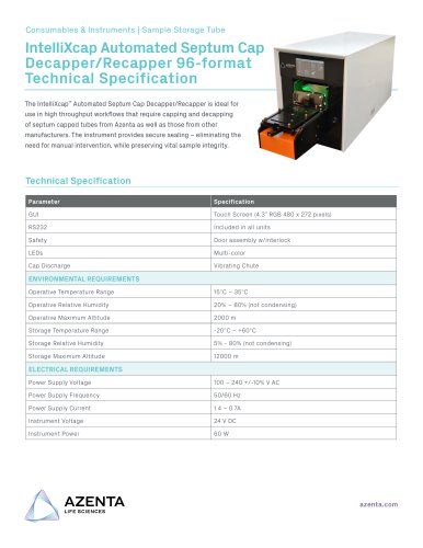IntelliXcap™ Automated Septum Cap Decapper/Recapper 96-format